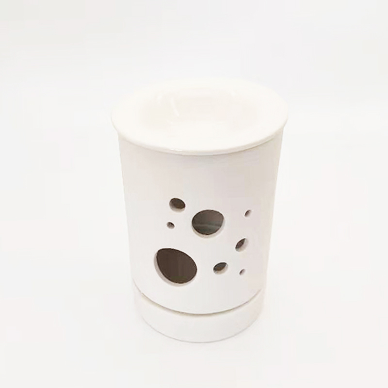 White ceramic essential oil burner candle warmer UK for home decor